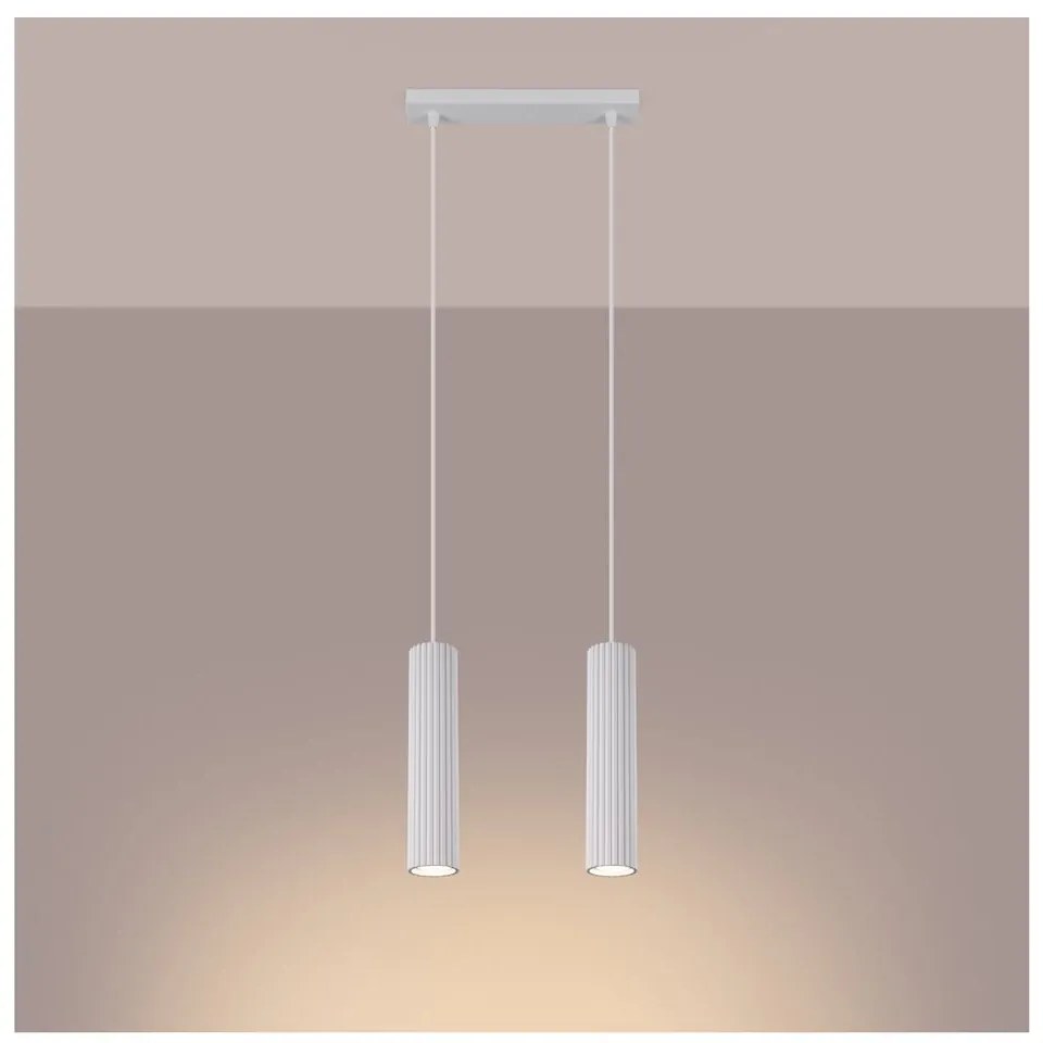 Бяло висящо осветително тяло Gleam – Sollux