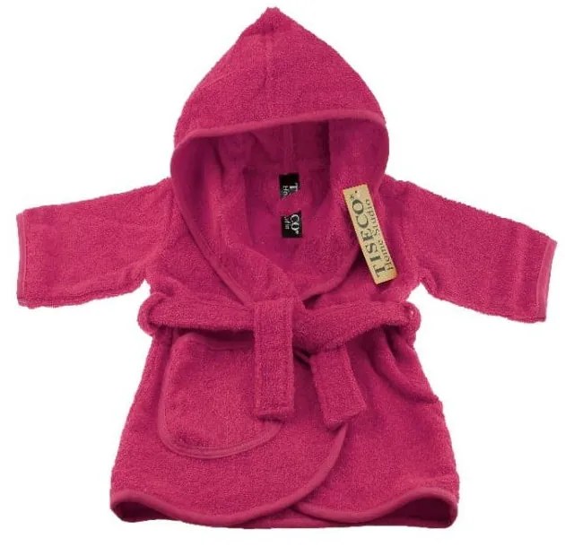 Тъмнорозов памучен бебешки халат размер 1-2 години - Tiseco Home Studio