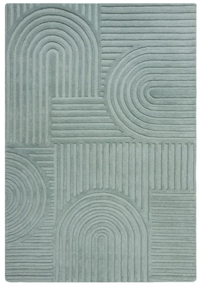 Тюркоазен ръчно изработен вълнен килим 200x290 cm Zen Garden – Flair Rugs