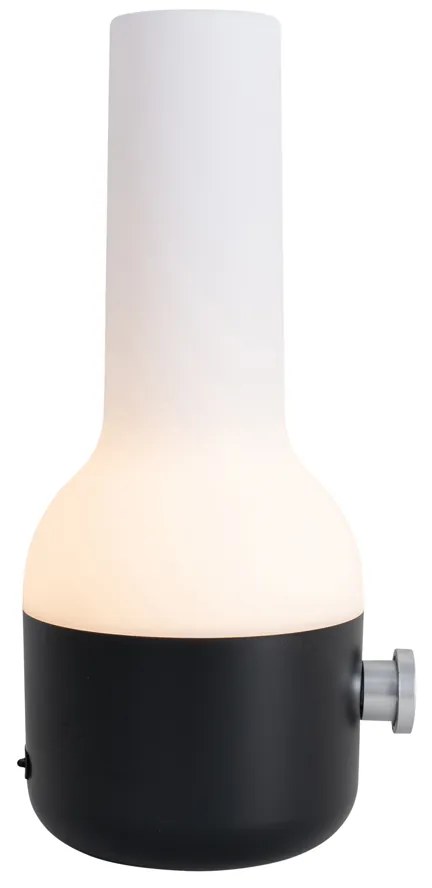 Комплект от 2 настолни лампи за външно ползване черен с бяло, с акумулаторни LED - Haard