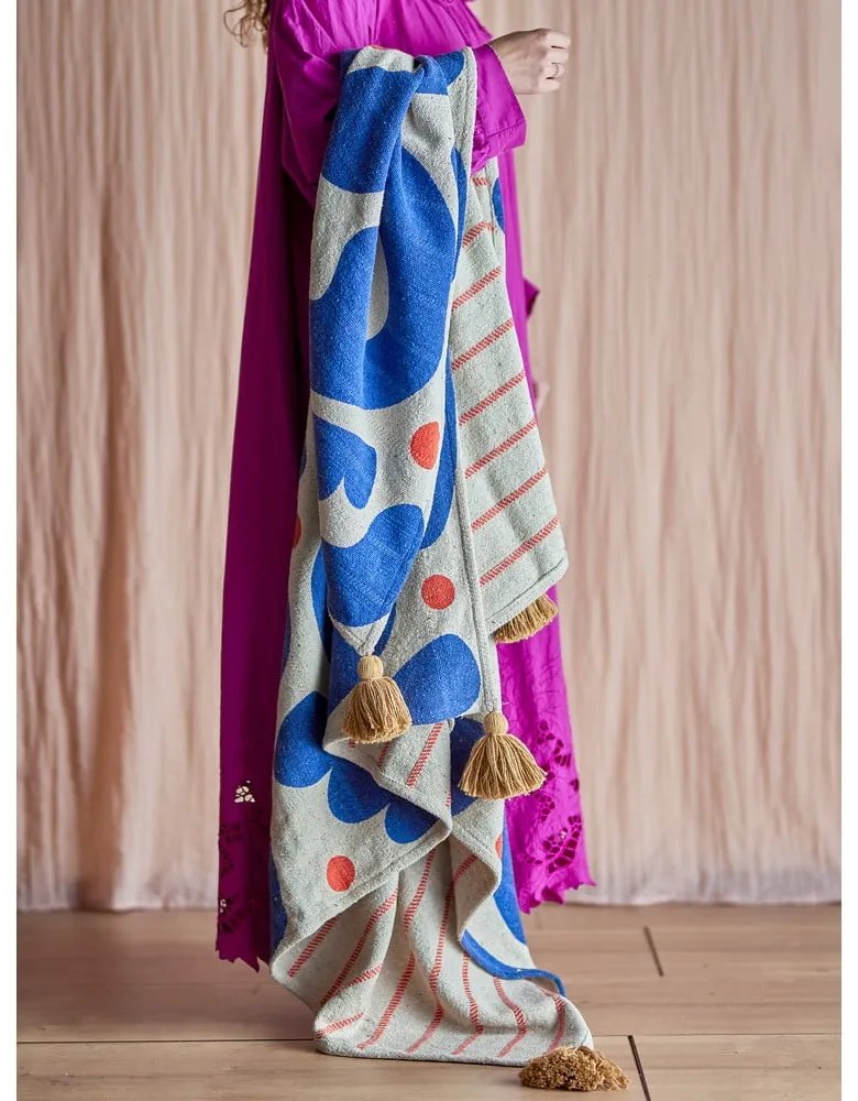 Синьо одеяло 130x160 cm Eviaya – Bloomingville