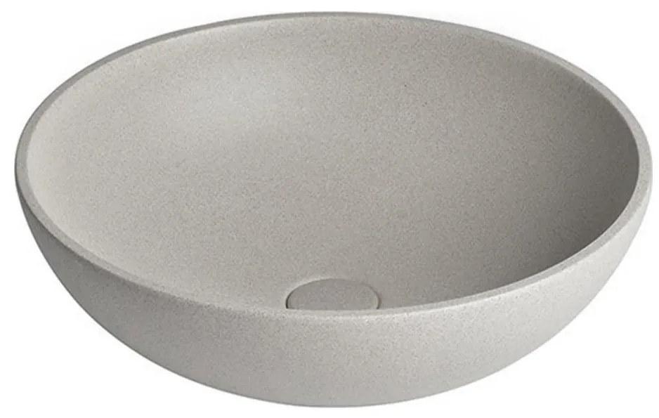 Sapho - Мивка за плот TURF Ø 44 cm бетон/бял пясъчник