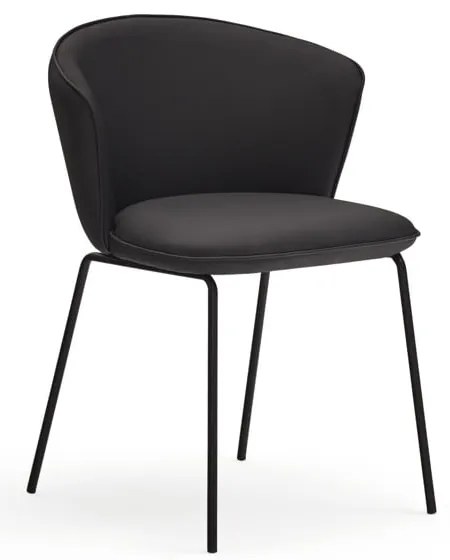 Черни тапицирани трапезни столове в комплект 2 бр. Add – Teulat