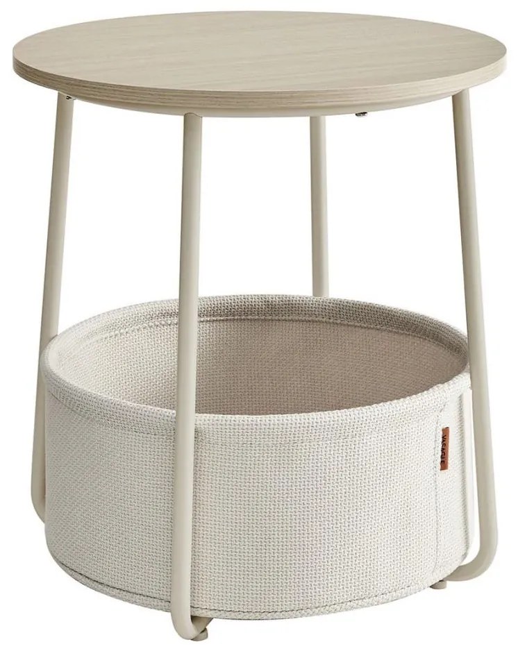 Странична масичка NOIRA кремава/бяла