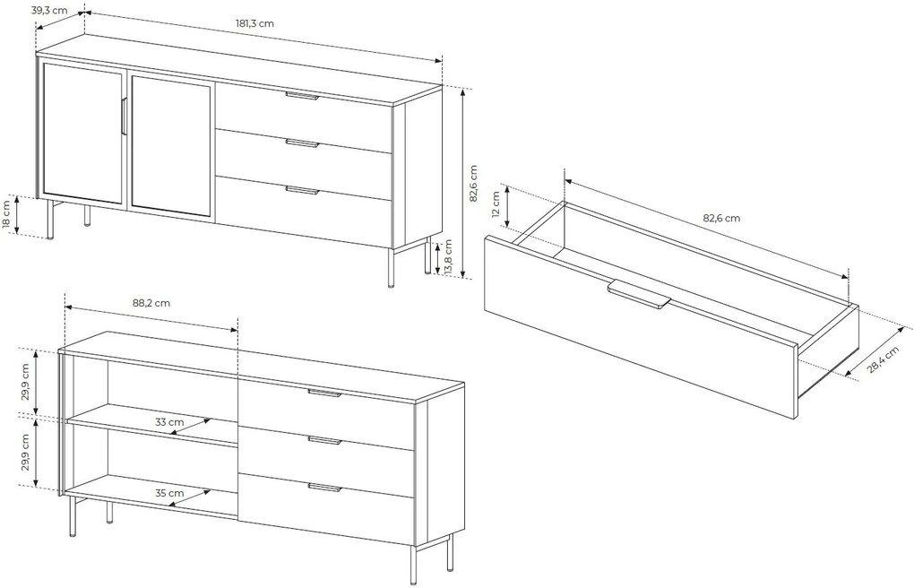 Бюфет Luminus 2D3S-Кашмир