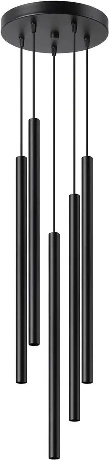 Черно метално висящо осветително тяло ø 25 cm Fideus – Sollux