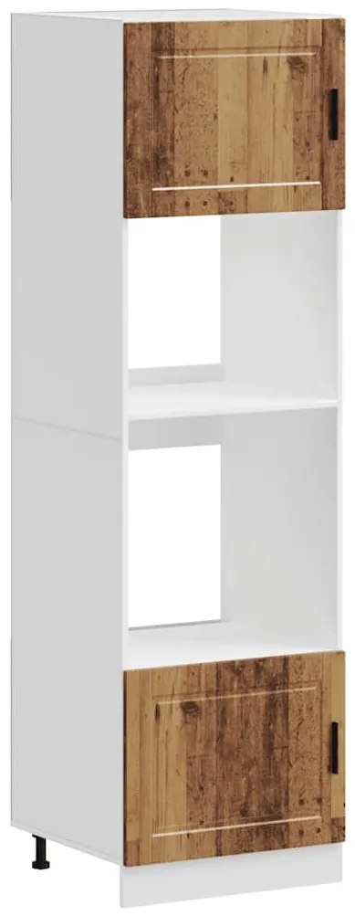 3315059 vidaXL Шкафове за фурна 2 бр Porto, старо дърво, инженерно дърво