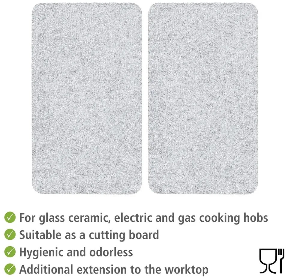 Капаци за печки от закалено стъкло в комплект от 2 броя 52x30 cm Transparent - Allstar