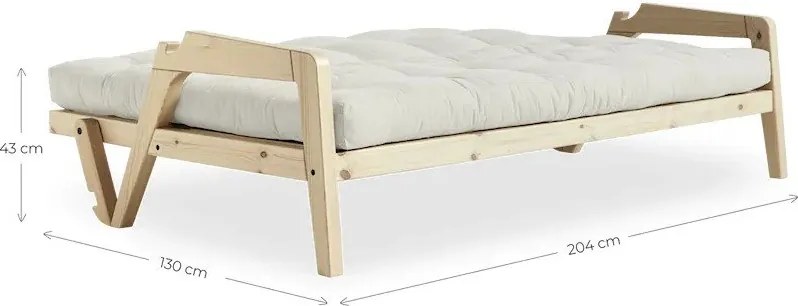 Розов разтегателен диван 204 cm Grab Clear - Karup Design