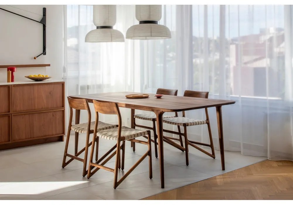 Трапезен стол в черен и кафяв цвят Fawn – Gazzda