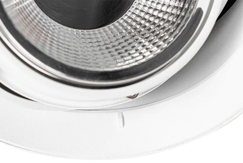 Модерен вграден прожектор бял GU10 AR111 кръгъл без рамка - Oneon