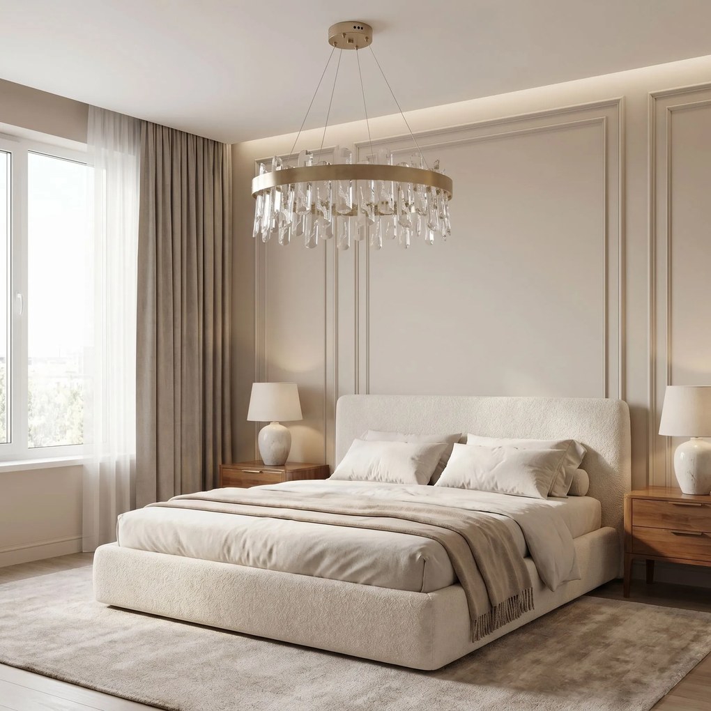 LED кристална висяща лампа SWE074-1CP 50см Brushed Gold