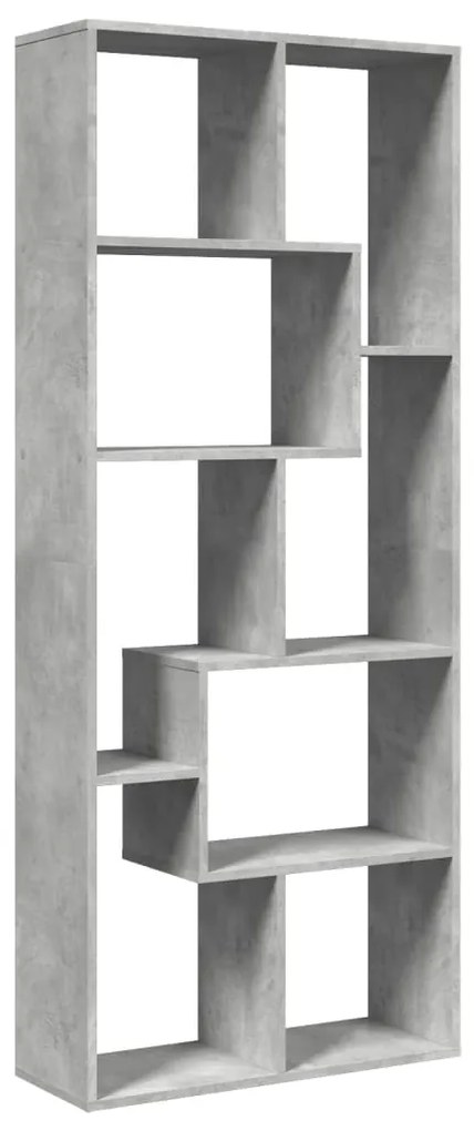 858078 vidaXL Разделител за стая / библиотека, бетонно сив, 67x25x161,5 см