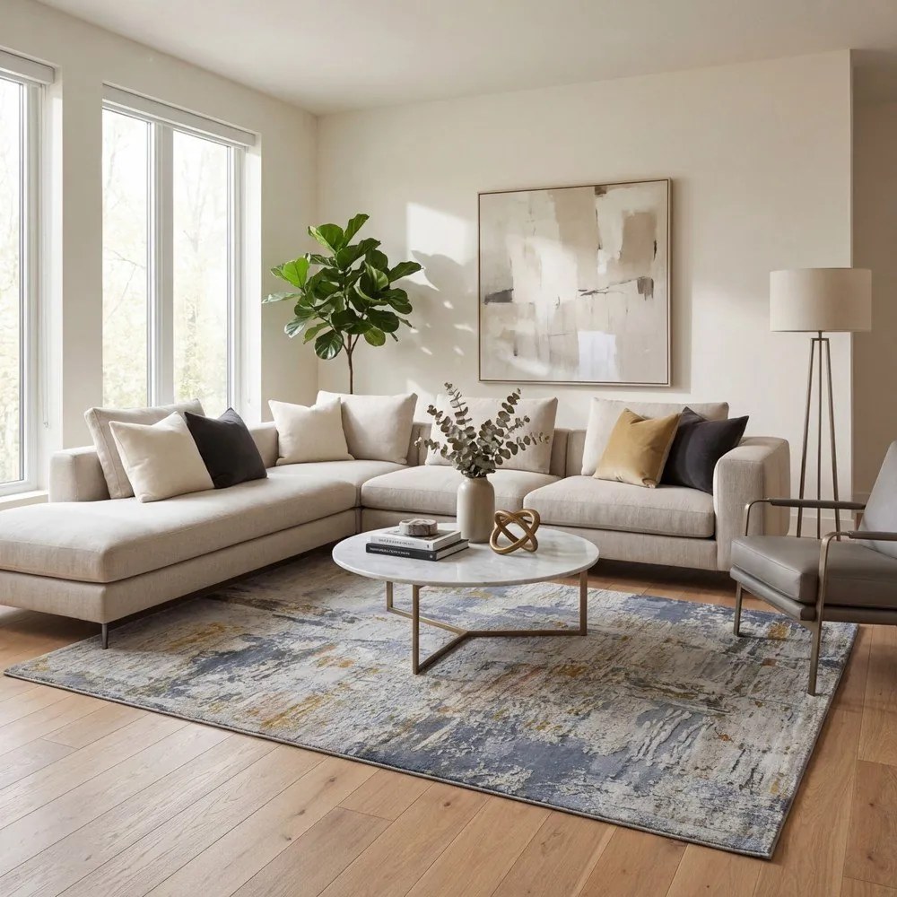 Син/бежов килим 77x150 cm Springs – Universal