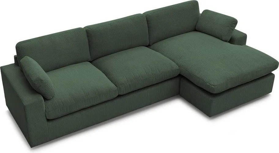 Зелен ъглов диван от рипсено кадифе Belair – Bobochic Paris