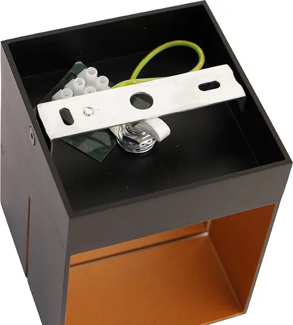 Комплект от 4 смарт стенни лампи черни със злато 9,7 см вкл. WiFi G9 - Transfer Groove