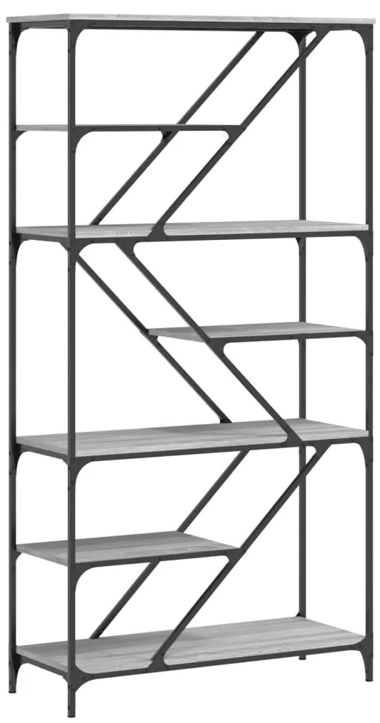 835417 vidaXL Библиотека сив сонома 91x36x176 см инженерно дърво стомана