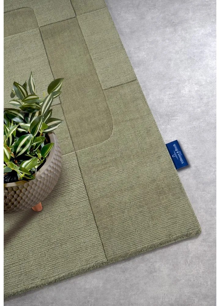 Зелена ръчно изработена вълнена пътека 80x250 cm Charlotte – Villeroy&amp;Boch