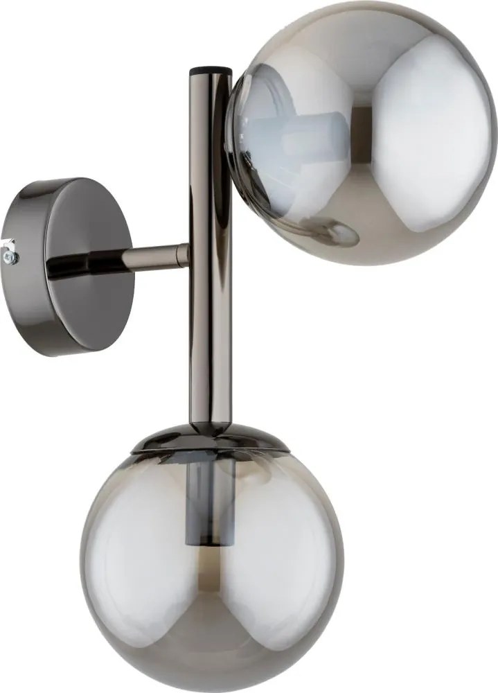 Стенно осветително тяло ERAL 2xE14/10W/230V лъскав хром/черно/опушено