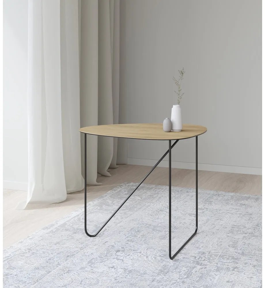 Метална масичка за кафе в естествен цвят 44x50 cm Curve L Wood – LIND DNA