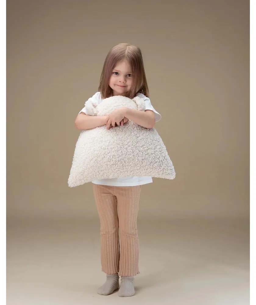 Кремава детска възглавница за диван от букле Bear – Wigiwama