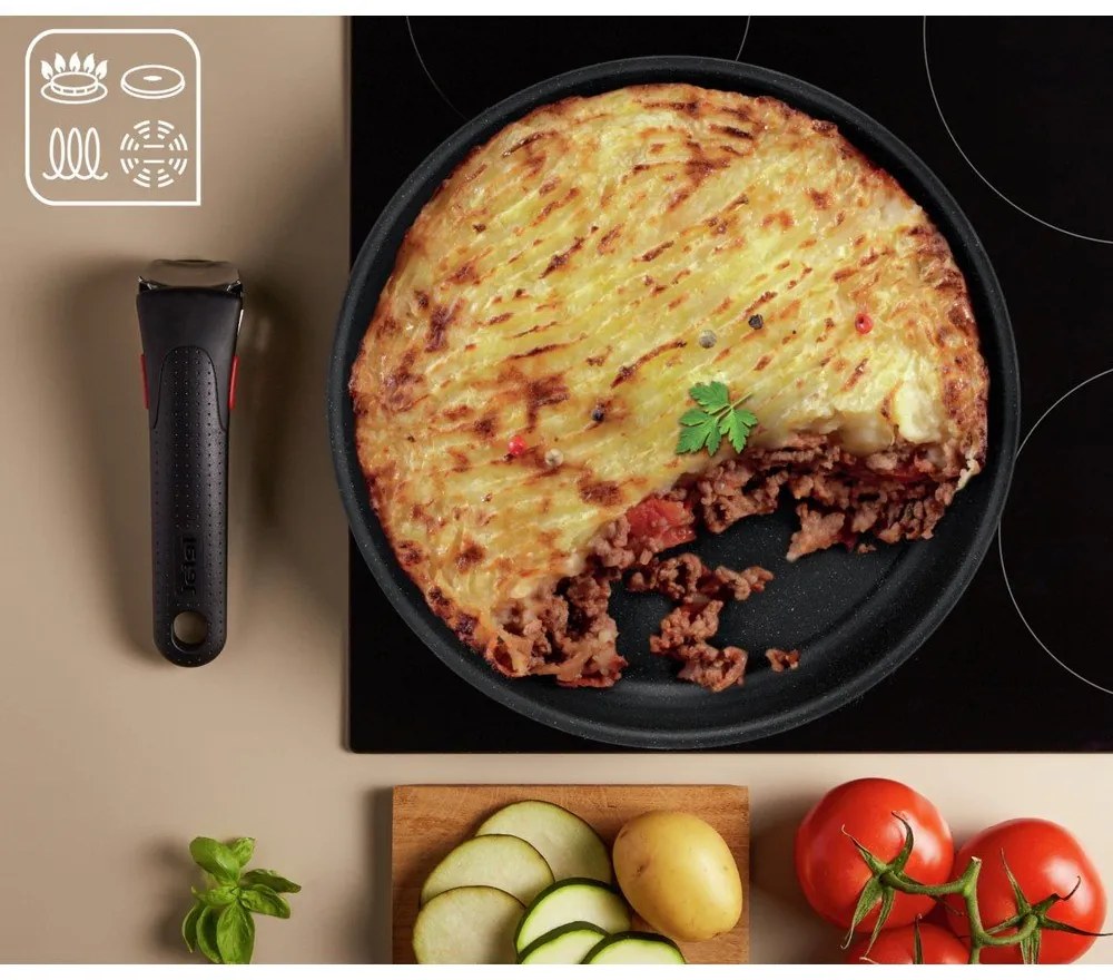 Алуминиев комплект съдове 8 бр. INGENIO Black stone L3998802 – Tefal