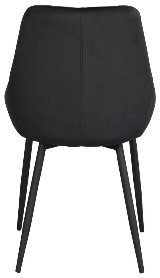 Черни кадифени трапезни столове в комплект от 2 броя Sierra - Rowico