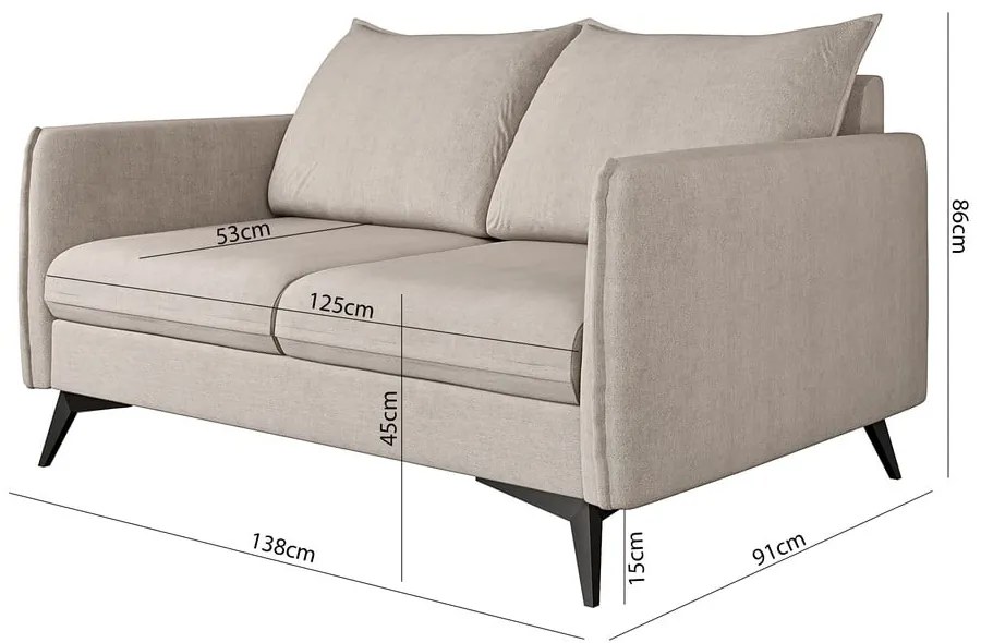 Бежов диван 138 cm Juli Bis – Ropez