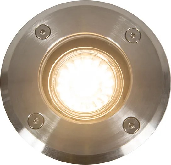 Комплект от 6 външни наземни прожектора стомана 11cm IP67 - Basic Round