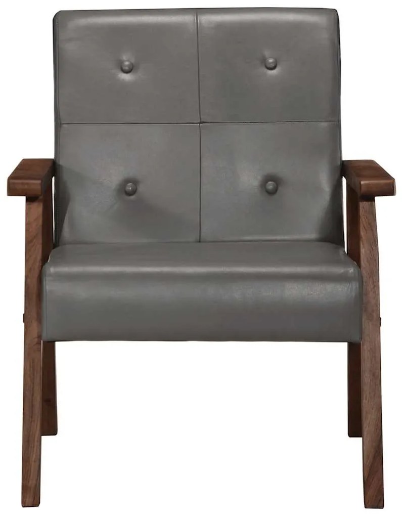 247643 vidaXL Фотьойл, сив, естествена кожа