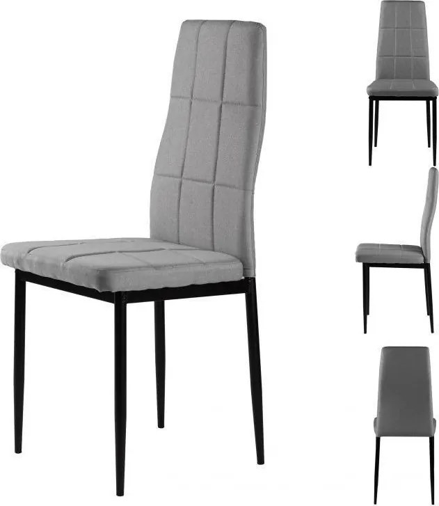 Комплект от 4 стола в сиво с модерен дизайн