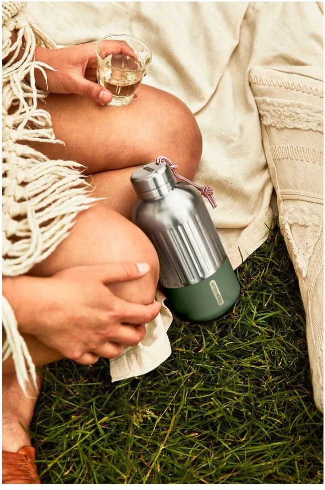 Термо бутилка от неръждаема стомана в сребрист цвят 650 ml Explorer – Black + Blum