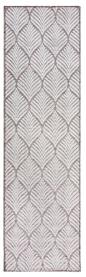 Килим за открито и закрито в цвят слонова кост 66x230 cm Elm Leaf – Flair Rugs