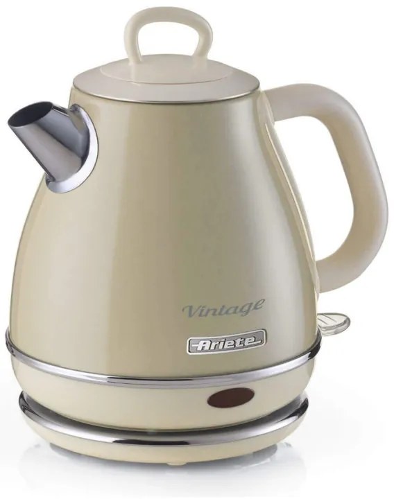 Разопакован: Електрическа кана Ariete VINTAGE 2868/03, 1630W, 1 л, Метален корпус, Бързо завиране, Безжична основа, Бежов