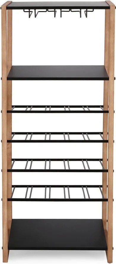 Черен/в естествен цвят метален шкаф за вино брой бутилки 20, 50x122x35 cm Isaac – Yes Everyday