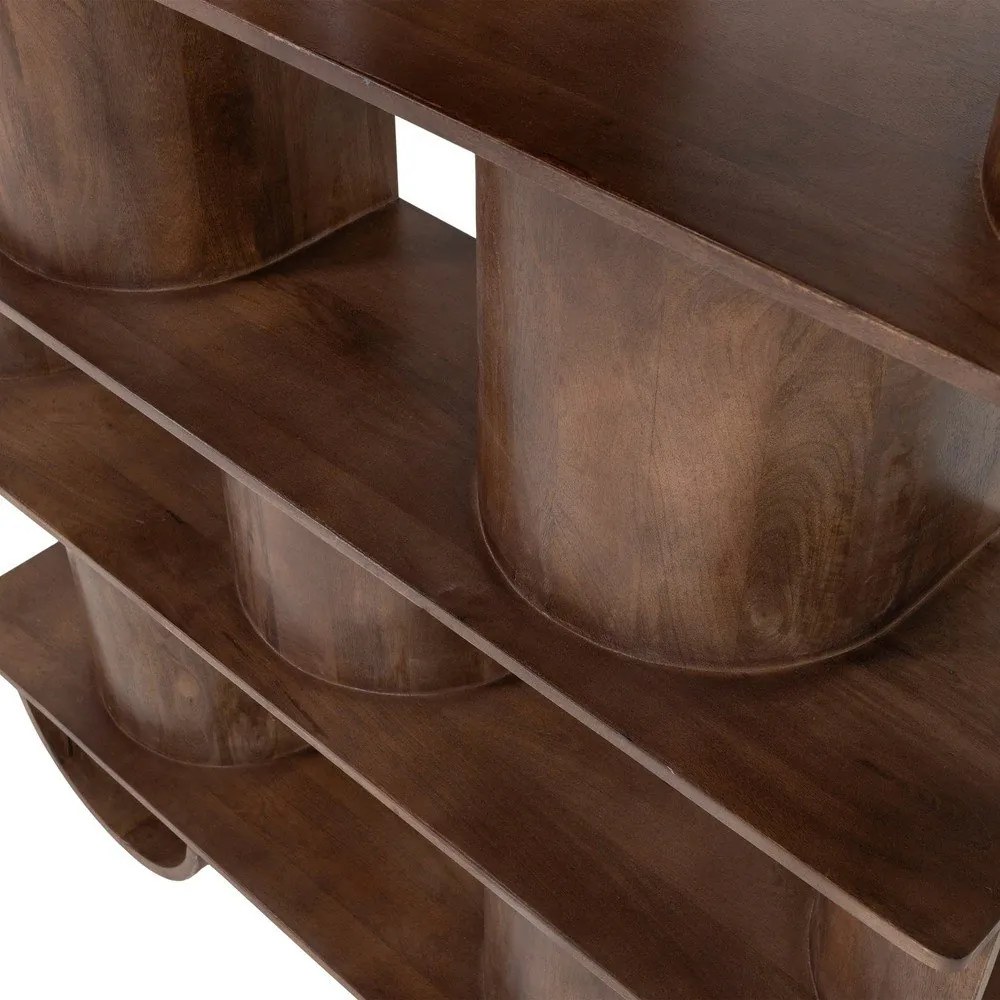 Тъмнокафява библиотека от масивно манго 130x180x35 cm Sinne – WOOOD