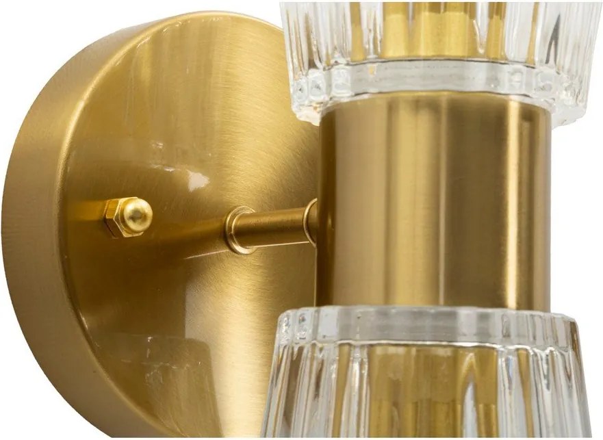 Стъклена стенна лампа в златист цвят Prague – Mauro Ferretti