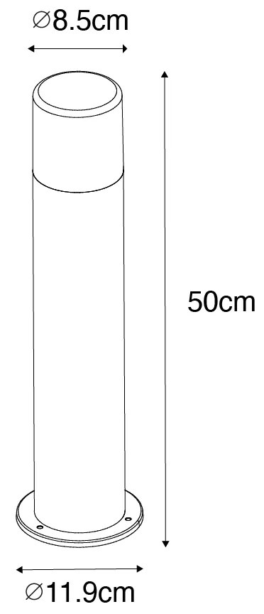 Външна подова лампа черна с опушен абажур 50 см - Odense