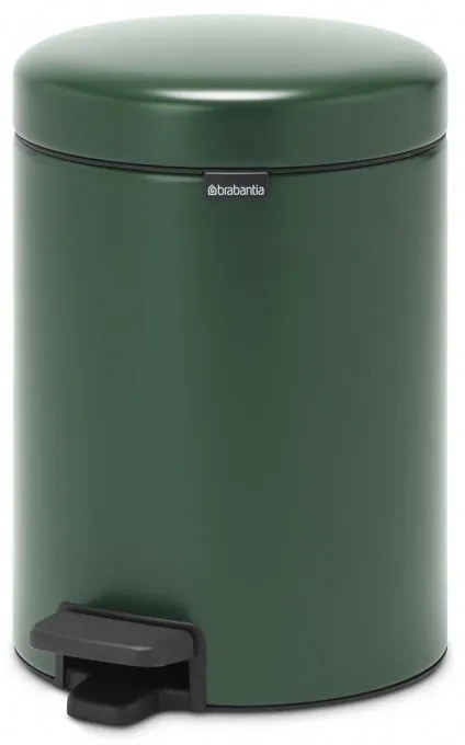 Кош за боклук с педал Brabantia NewIcon 1003199, 5 л, Плавно затваряне, Противоплъзгаща основа, Тъмнозелен