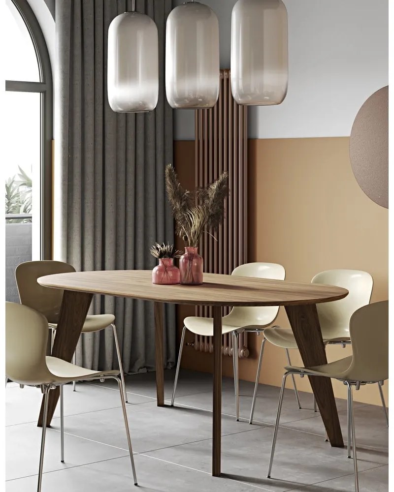 Трапезна маса с орехов плот в естествен цвят 100x180 cm Lago – TemaHome