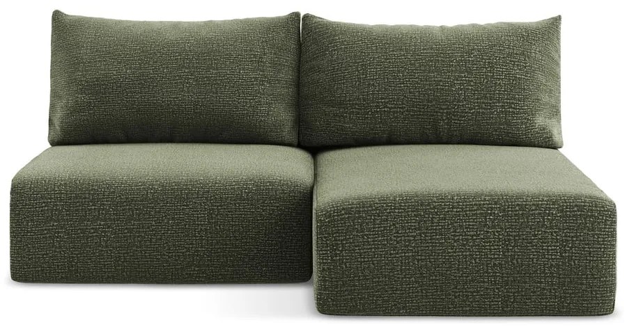 Зелен разтегателен ъглов диван с място за съхранение (десен ъгъл) Kalena – Makamii