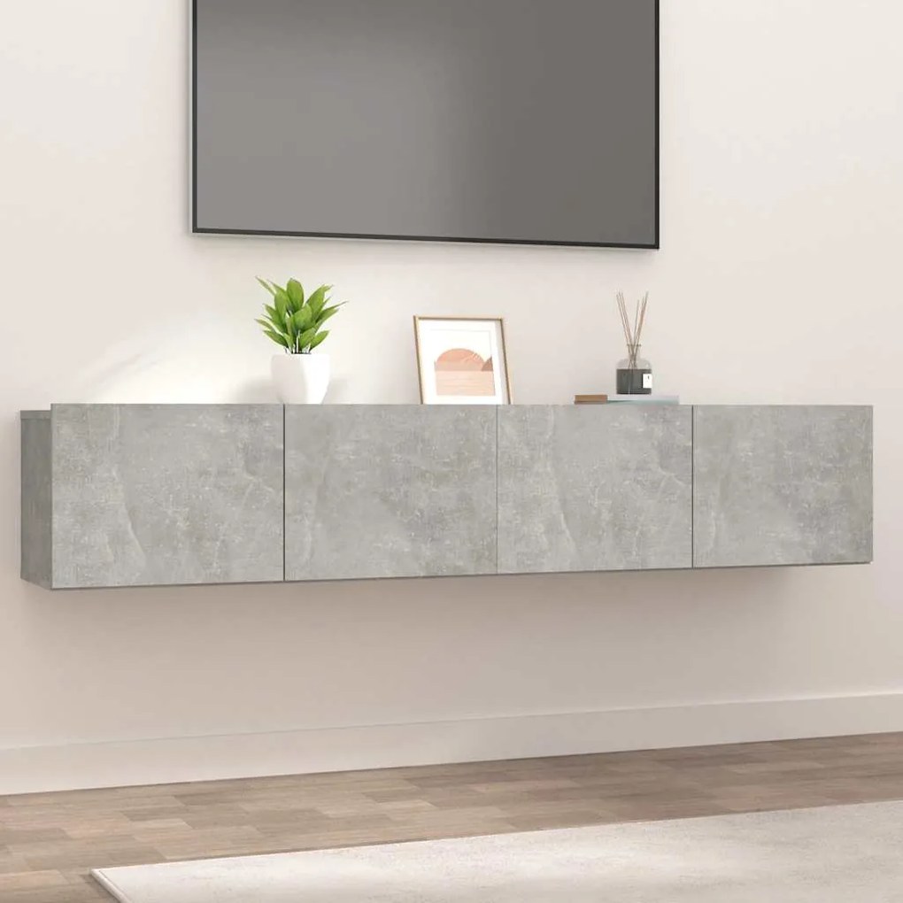 804539 vidaXL ТВ шкафове 2 бр бетонно сиви 80x30x30 см инженерно дърво