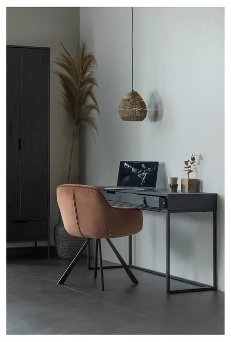 Черен гардероб от масивен ясен 60x210 cm Silas – WOOOD