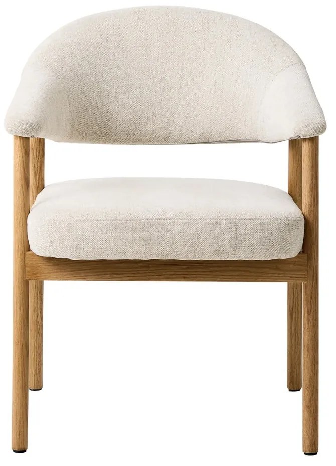 Кремави трапезни столове в комплект с подлакътници 2 бр. от масивен дъб Elk – Unique Furniture