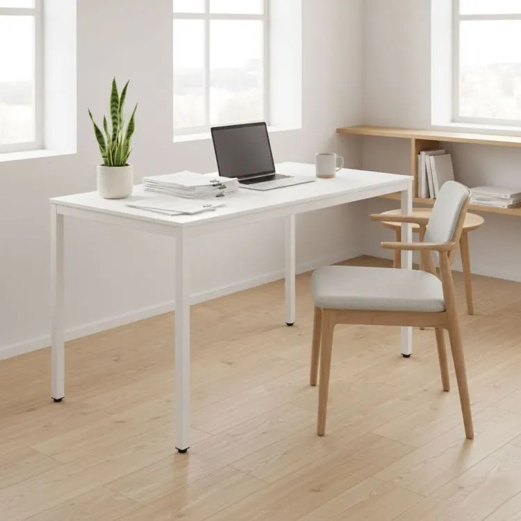 Кухненска маса бяла 120 x 60 cm - универсална маса за 4-5 души