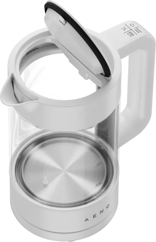 Електрическа кана за вода AENO AEK0005, 2200W, 1.7 л, 40-100°C, 360° основа, STRIX, LED дисплей, Филтър, Бял