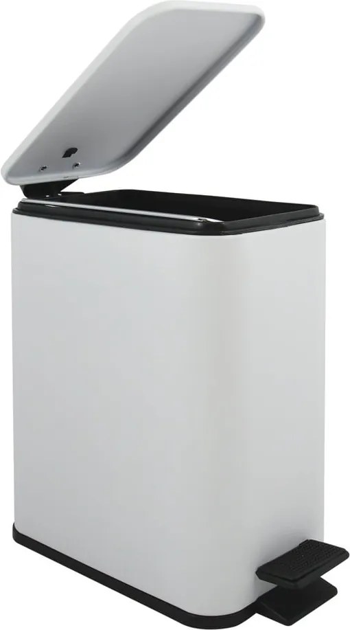 Стоманено кошче за боклук с педал в матово бял цвят 5 l Erik – Spirella