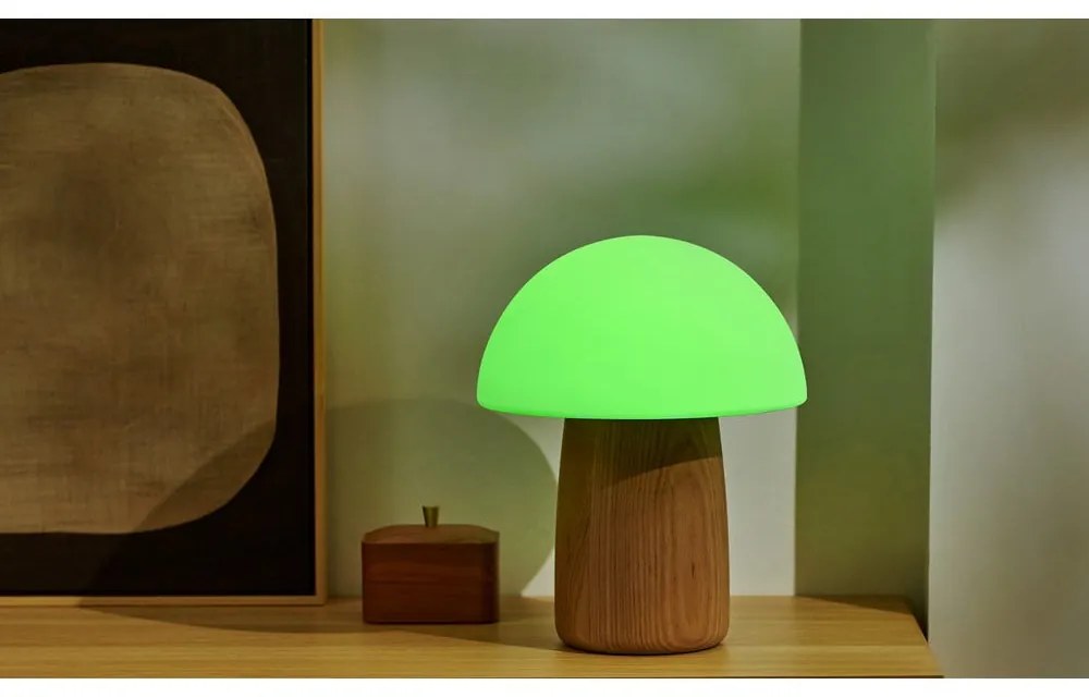 Настолна лампа с възможност за затъмняване в естествен цвят и стъклен абажур (височина 32 см) Alice - Gingko