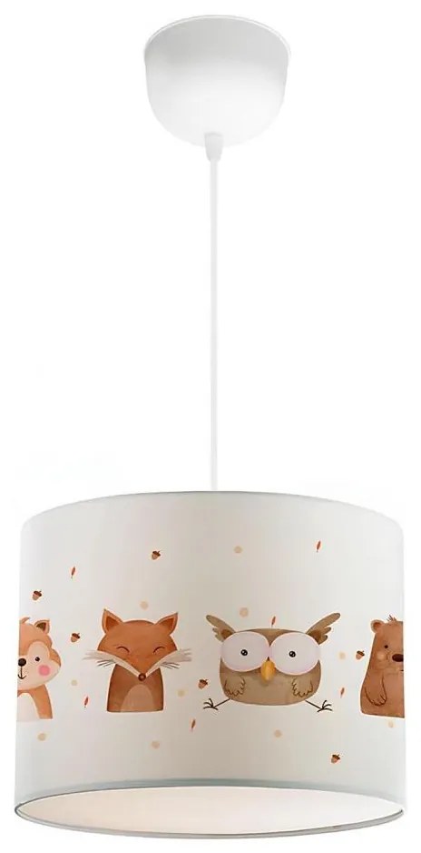 Детски полилей CANDY 1xE27/40W/230V бял/кафяв