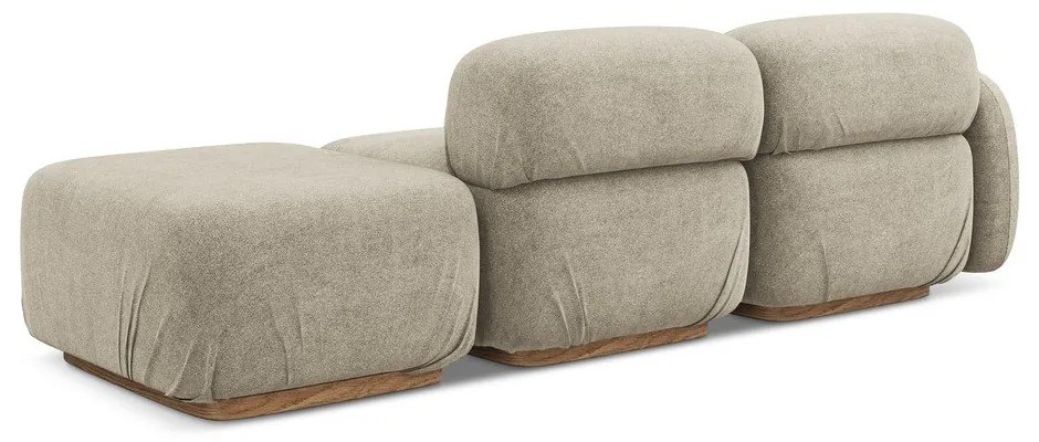 Бежов модулна лежанка от букле (десен ъгъл) Ailani – Makamii